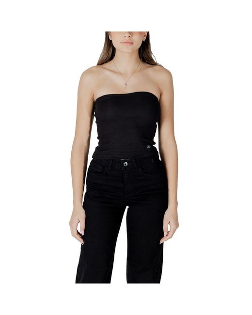 Calvin Klein Black Cotton Rigenerato Tops & T