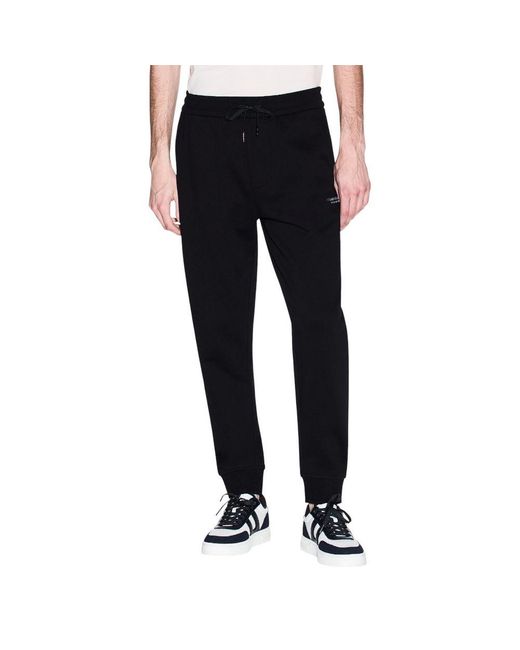 ARMANI EXCHANGE Black Cotton Joggers (workout Pants) for men