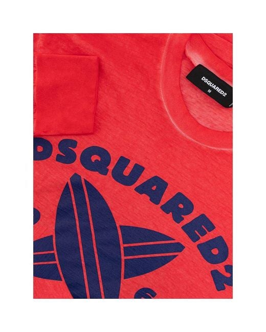 DSquared² Red Cotton T-Shirt for men
