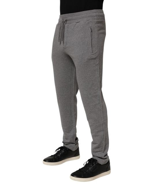 Dolce & Gabbana Gray Drawstring Waistband Joggers for men