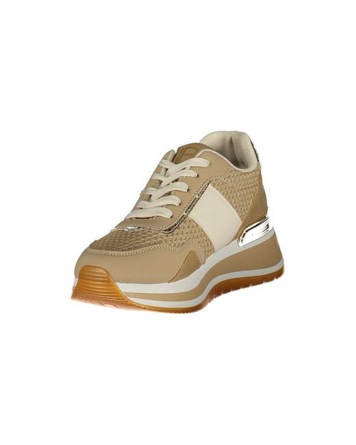 Laura Biagiotti Natural Beige Polyurethane Woman Sneaker