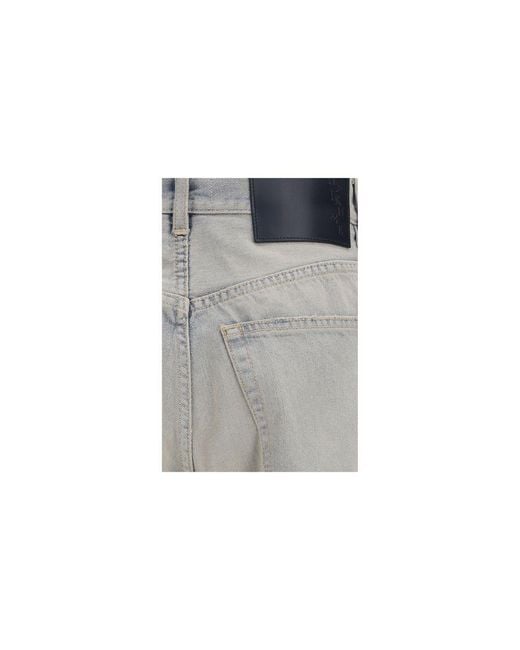 Haikure Gray Blue Cotton Relaxed Fit Jeans