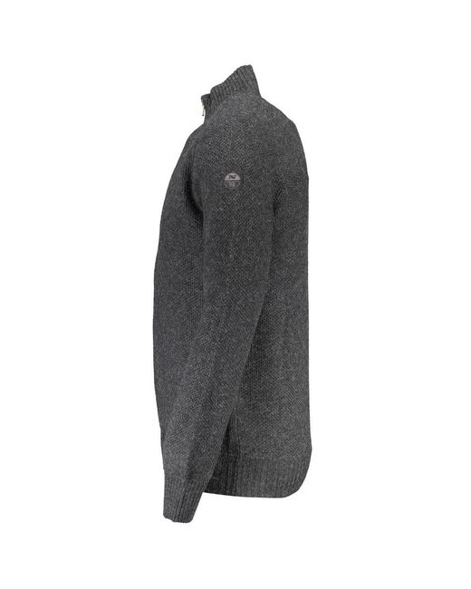 North Sails Gray Chic Full Zip Wool-Blend Cardigan for men