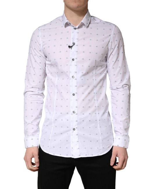 Patrizia Pepe White Cotton Slim Fit Collared Men Dress Shirt for men
