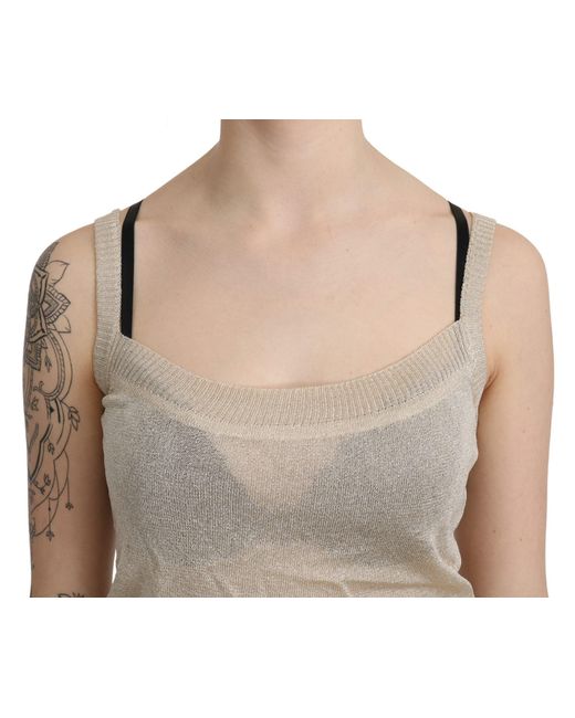 Byblos Blue Elegant Sleeveless Spaghetti Strap Tank