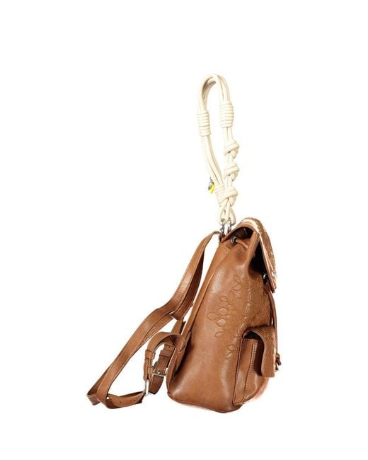 Desigual Brown Marrone Poliuretano Backpack
