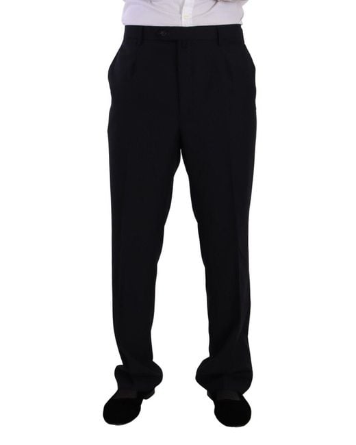 Domenico Tagliente Black Polyester Single Breasted Formal Suit for men