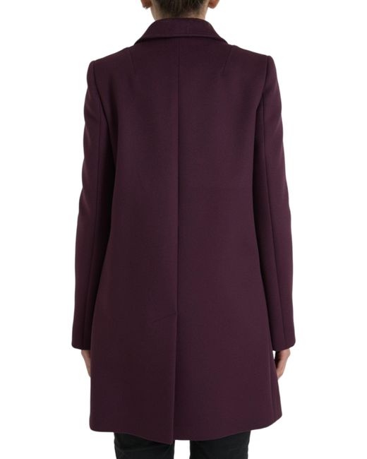 Dolce & Gabbana Purple Elegant Wool-Cashmere Trench Coat