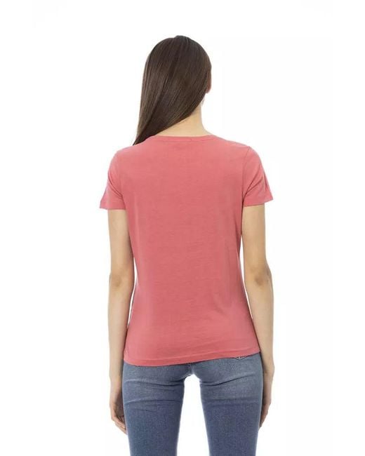 TRUSSARDI ACTION Red Fuchsia Cotton Tops & T