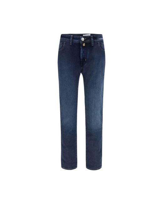Jacob Cohen Blue Cotton Tapered Jeans for men