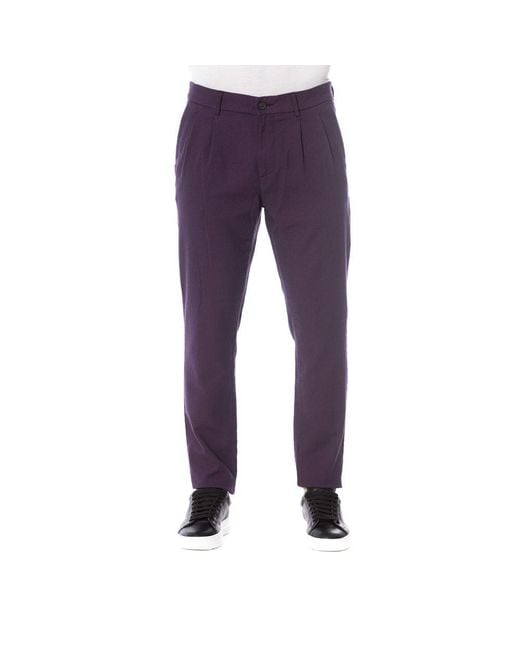 Trussardi Purple Red Cotton Men's Pant for men