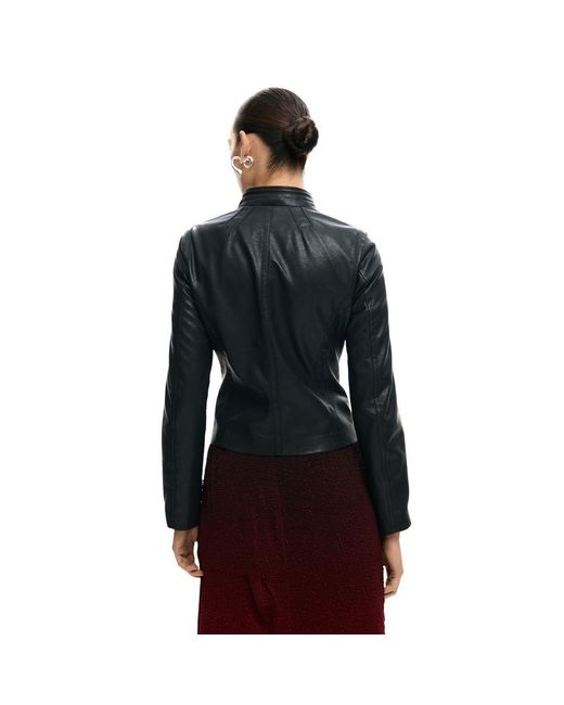 Desigual Black Polyethylene Leather Jacket