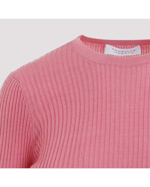 Gabriela Hearst Pink Gabriela Heart Browing Knit Pullover