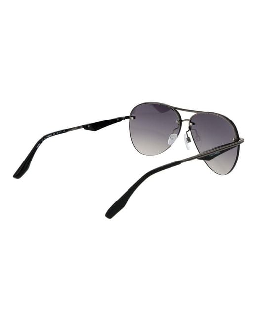 Trussardi Black Gray Metal Sunglasses for men
