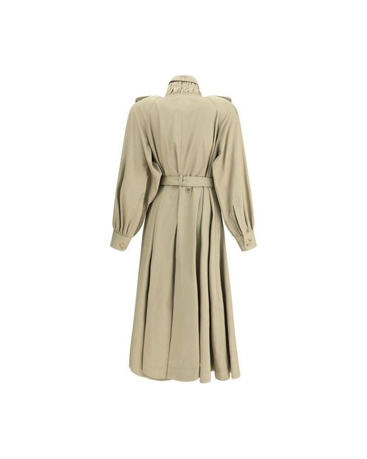 Chloé Natural Cotton Gabardine Long Trench Coat