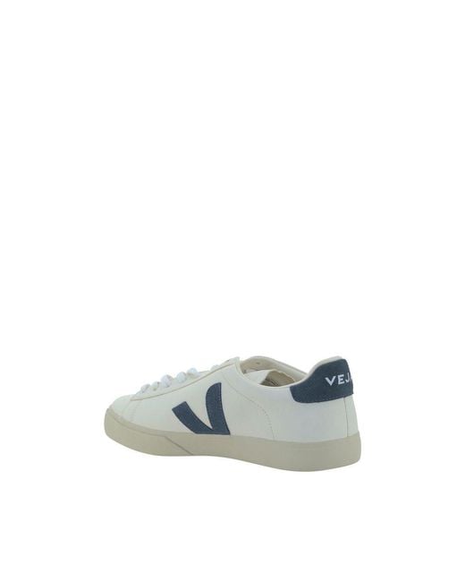 Veja Blue White Calf Leather Bos Taurus Sneakers for men