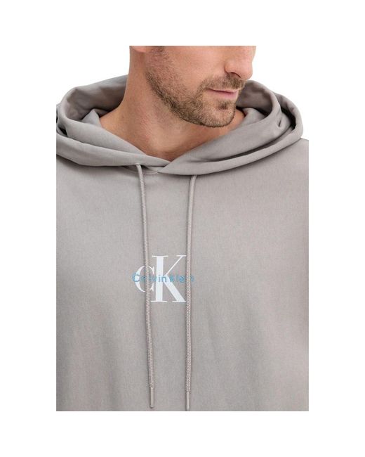 Calvin Klein Gray Cotton Hoodie for men