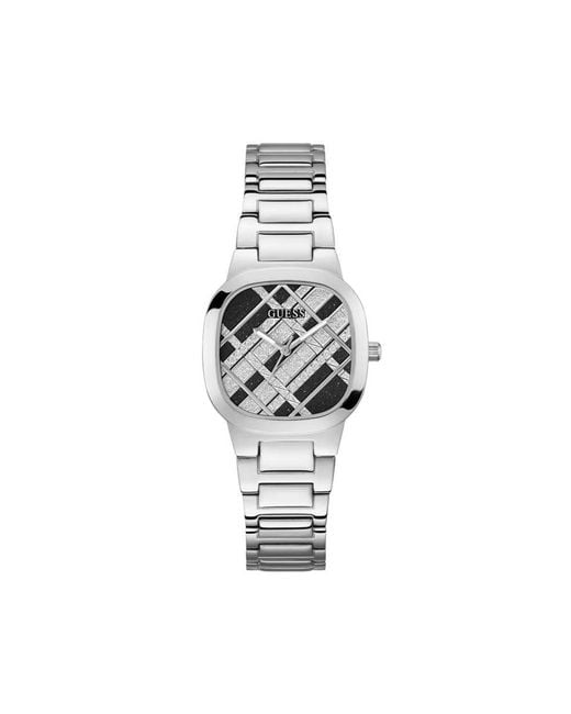 Guess Metallic Gray Stainless Steel Bracelet Watch
