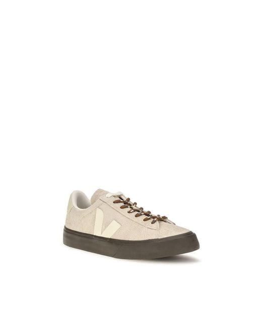 Veja Natural Beige Suede Leather Low Top Sneakers