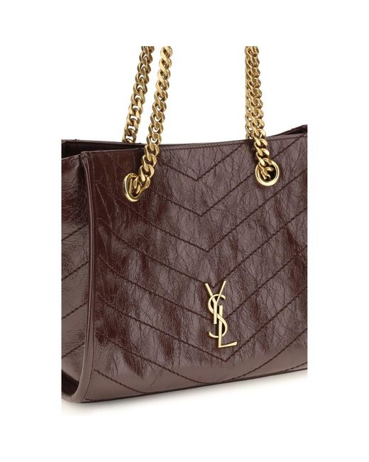 Saint Laurent Brown Calf Leather Bos Taurus Shoulder Bag
