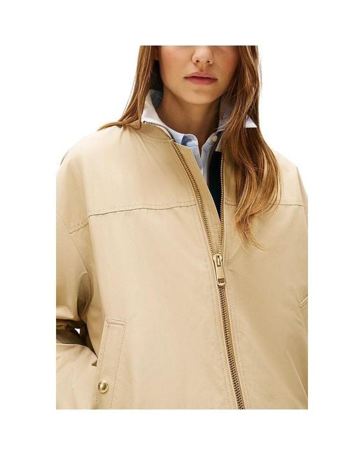 Tommy Hilfiger Natural Beige Cotton Bomber