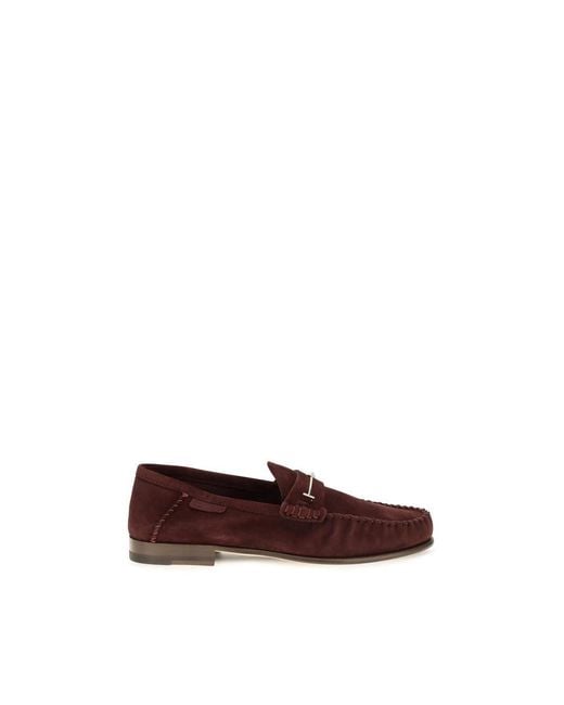 Tom Ford Brown Bordeaux Calf Leather Bos Taurus Slip