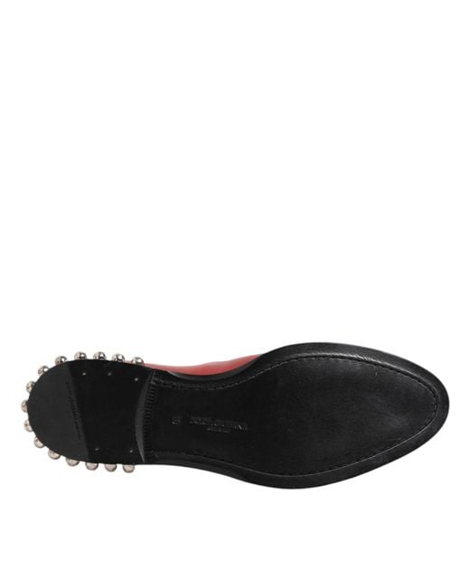 Dolce & Gabbana Red Studded Chelsea Short Ankle Boots Shoes for men