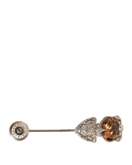 Dolce & Gabbana Natural 925 Sterling Crystals Pin Collar Brooch for men