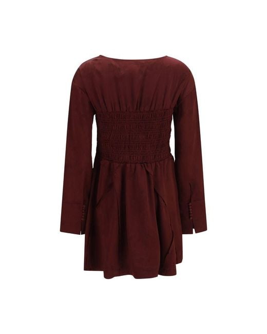 Ganni Purple Bordeaux Acetate Casual Dress