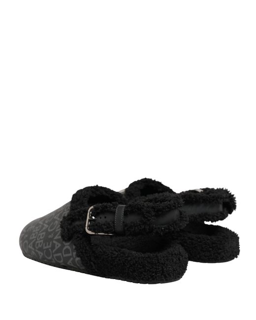 Dolce & Gabbana Multicolor Gray Faux Fur Jacquard Mules Sandals Shoes for men