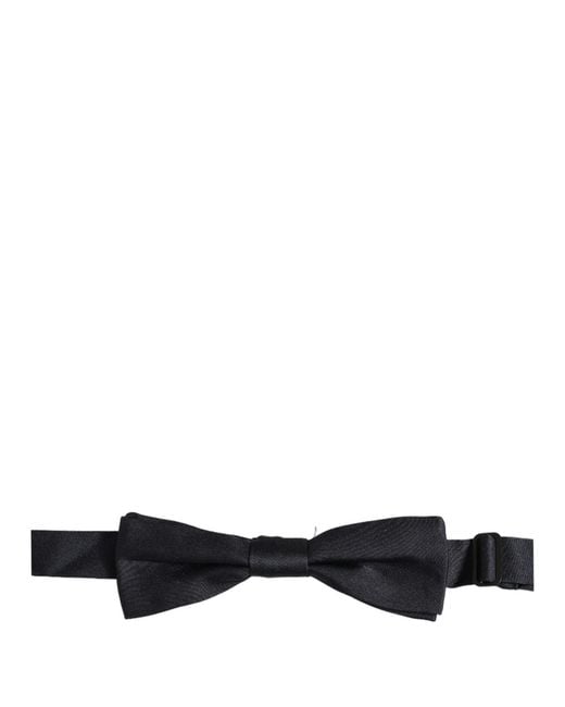Dolce & Gabbana Men Black 100% Silk Adjustable Neck Papillon Bow Tie for men