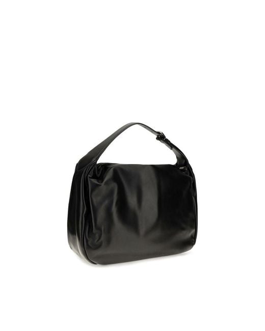 Brunello Cucinelli Black Calf Leather Bos Taurus Shoulder Bag