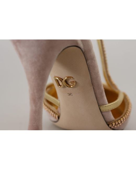 Dolce & Gabbana Metallic Elegant Crystal Pumps With High Heels