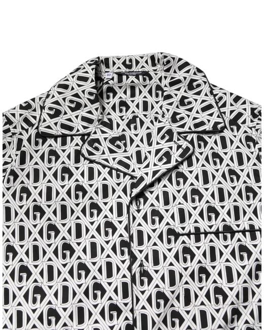 Dolce & Gabbana Multicolor Black White Dg Print Cotton Pajama Set Sleepwear for men