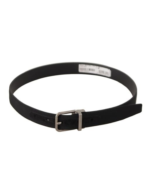 Dolce & Gabbana Black Elegant Canvas & Leather Belt