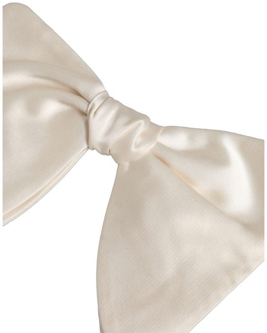 Dolce & Gabbana Natural Men White 100% Silk Adjustable Neck Papillon Bow Tie for men
