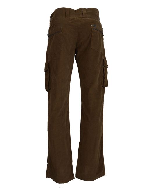 Ermanno Scervino Brown Chic Corduroy Cargo Pants for men