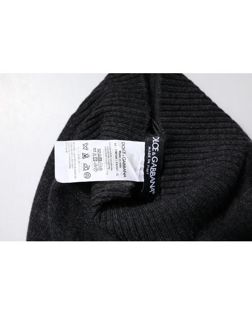 Dolce & Gabbana Black Cashmere Knitted Neck Warmer Foulard Scarf for men