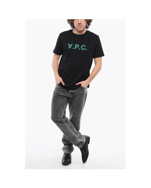 A.P.C. Black Solid Color Crew for men