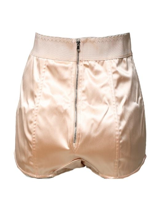 Dolce & Gabbana Natural Beige Silk Blend High Waist Girdle Panty Underwear