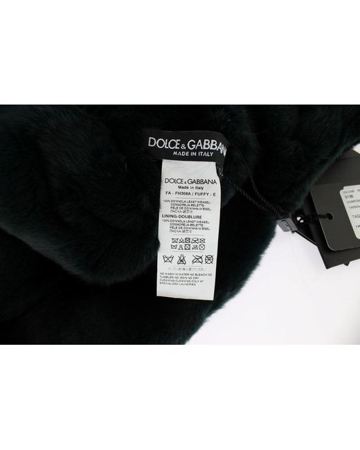 Dolce & Gabbana Black Exclusive Weasel Fur Hooded Scarf