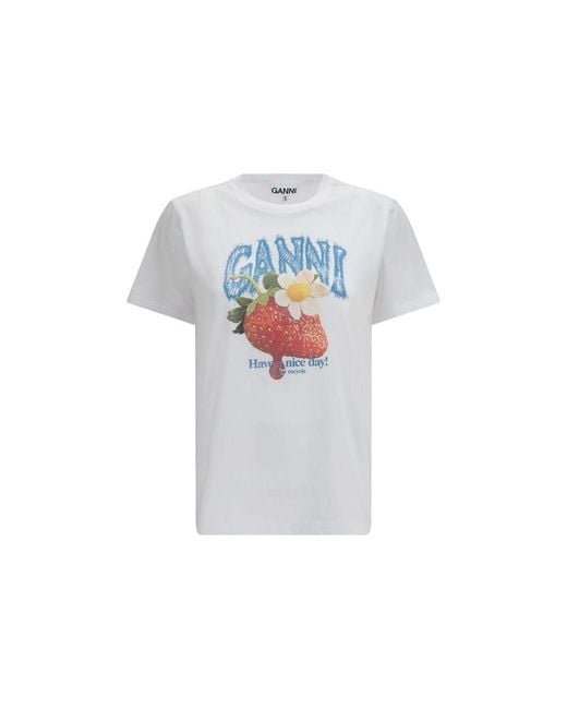Ganni White Cotton T