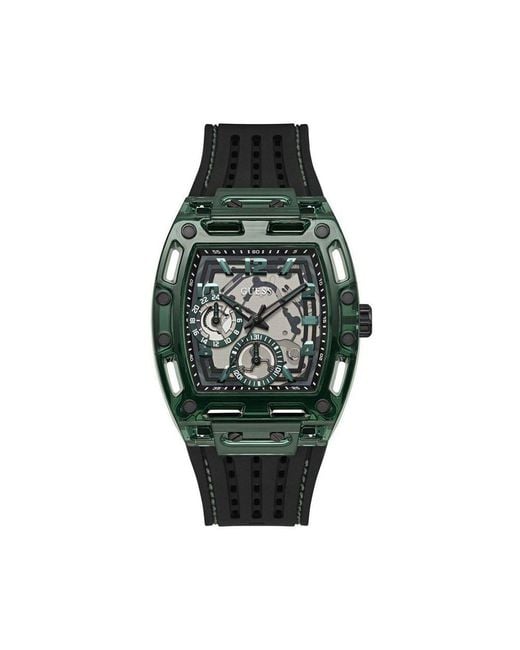 Guess Green Black Synthetic Sport Watch for men