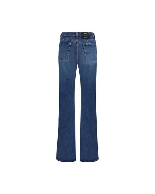 7FOR Blue Cotton Bootcut Jeans