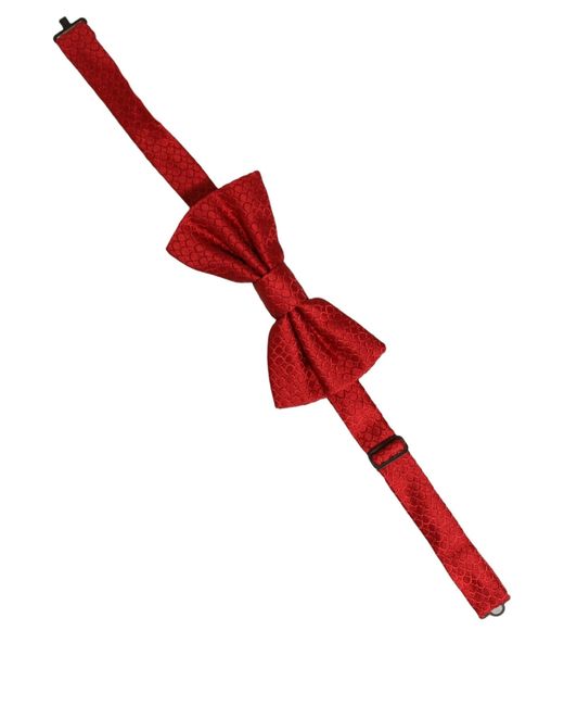 Dolce & Gabbana Red 100% Silk Slim Adjustable Neck Papillon Tie for men