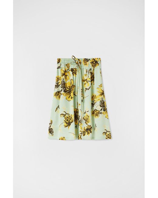 Jil Sander White Green Fibres Long Skirt