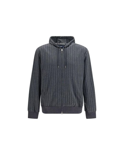 Herno Blue Gray Cotton Sweatshirt for men