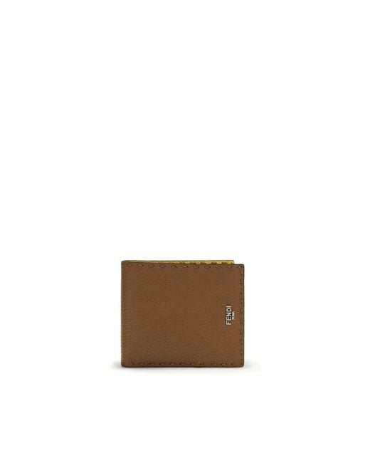Fendi Brown Calf Leather Bos Taurus Wallet for men