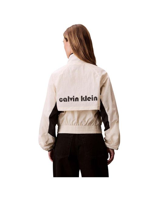 Calvin Klein Natural White Polypropylene Shell Jacket