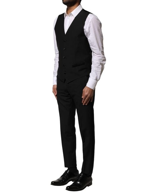Dolce & Gabbana Black Martini Fit 3-piece Tuxedo Suit for men